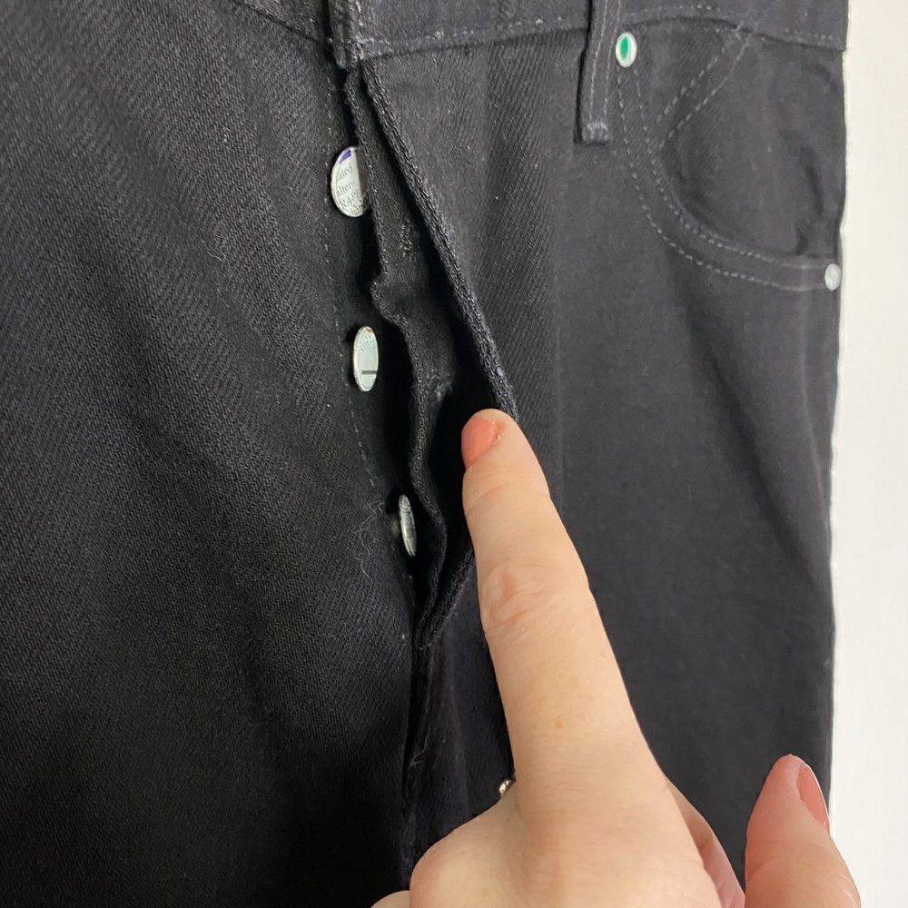 NEW Triarchy Slim Straight Black Button Fly Jeans - Picture 6 of 8